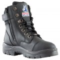 Steel Blue 512719BLK10 - Women's Southern Cross Black Zip Steel Toe Scuff Cap Safety Boots Size 10